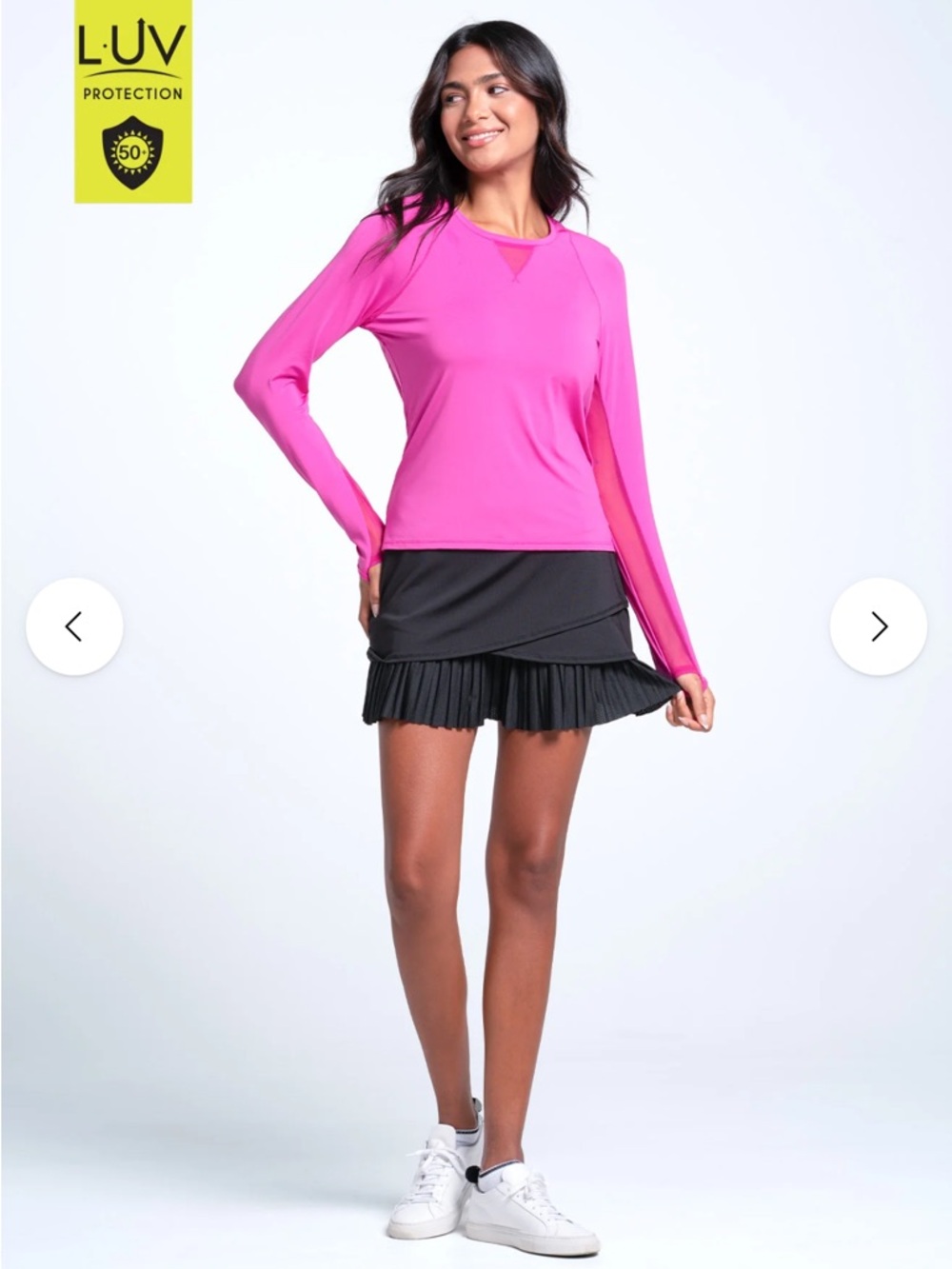 Lucky in Love Hot Pink Long-Sleeve UV Top. Size large. Great condition.